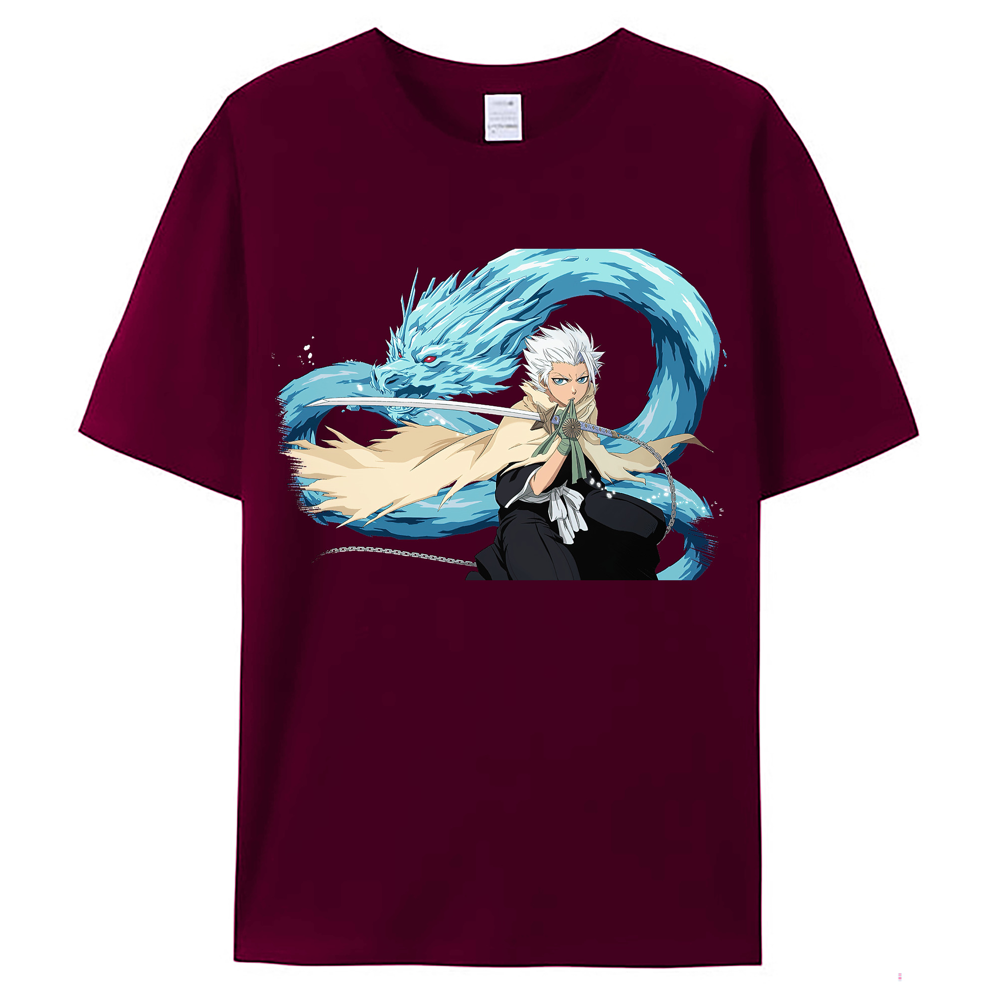 （画像用） ブリーチ 日番谷冬獅郎（ひつがや とうしろう） BLEACH Hitsugaya Toushirou レディースカジュアルプリントTシャツ（綿100％）